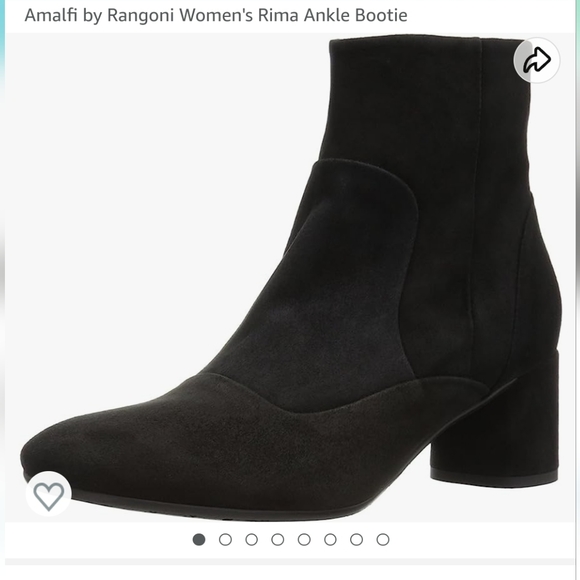 Perfect Amalfi by Rangoni Rima Black Leather Shimmering Booties Ankle Boots 9 - Picture 6 of 7